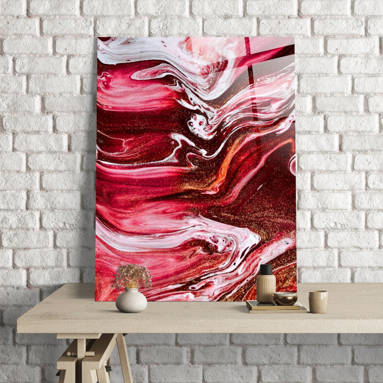 Pink Sand Marble Glass Wall Art - BM170-1