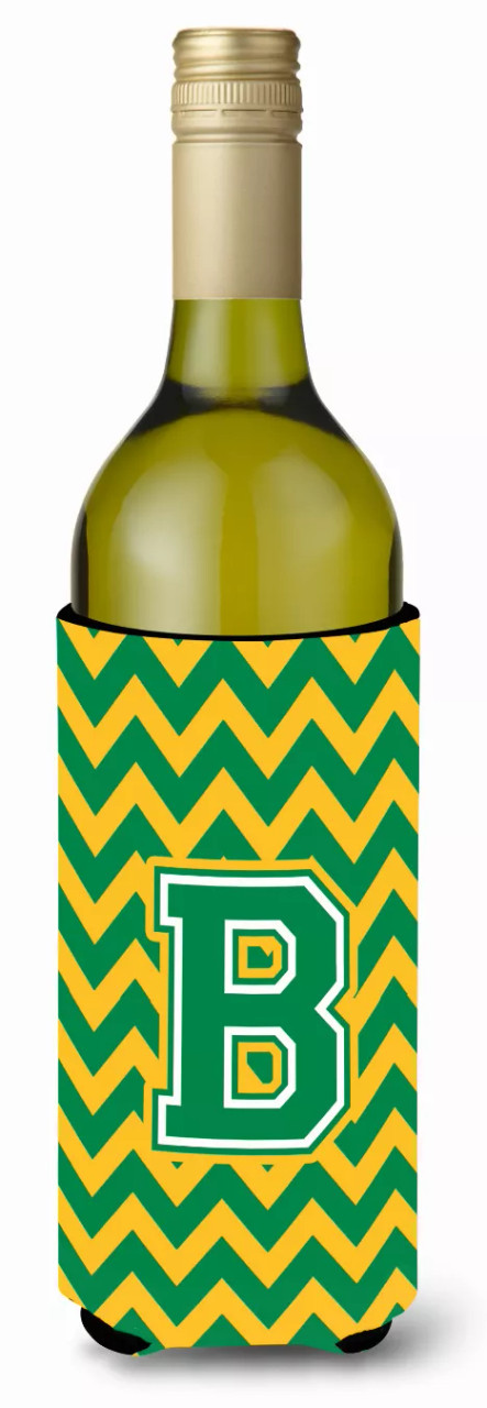 Monogram Letter Chevron Wine Bottle Hugger - CJ1059-BLITERK