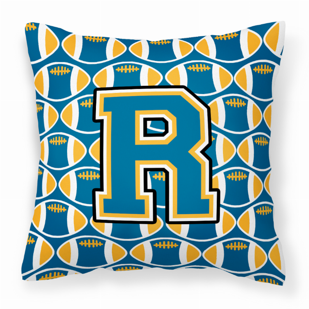 Monogram Letter Football Fabric Decorative Pillow - CJ1077-RPW1414