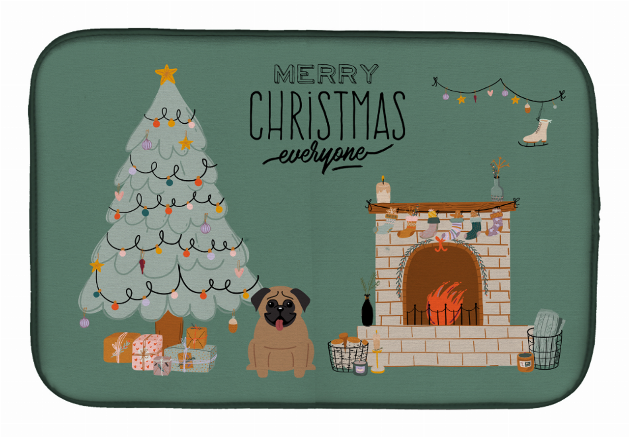 Dog Christmas Everyone Dish Drying Mat - S000213B001695P020166V002