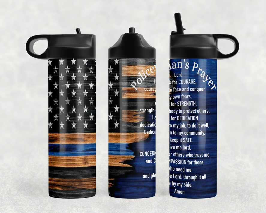 Policeman's Prayer Steel Water Bottle