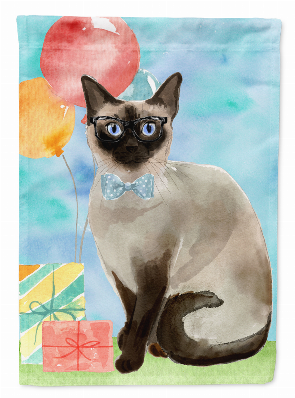 Siamese Happy Birthday Flag Garden Size