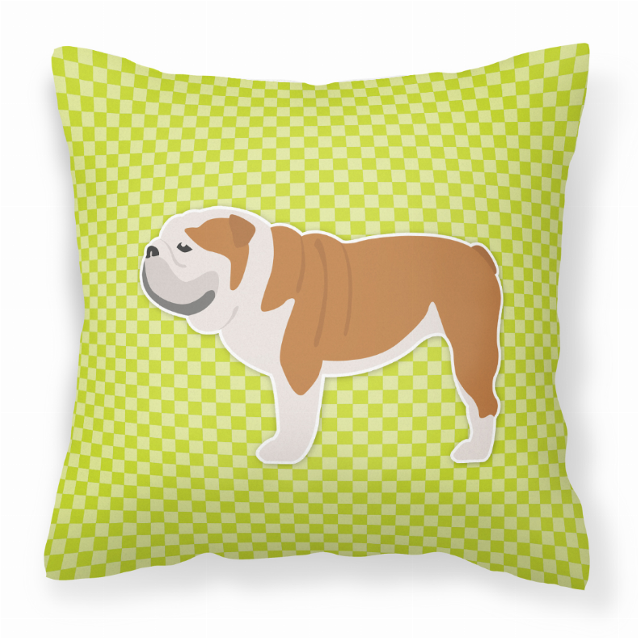 Checkerboard Print With Dog Fabric Decorative Pillow - BB3862PW1818
