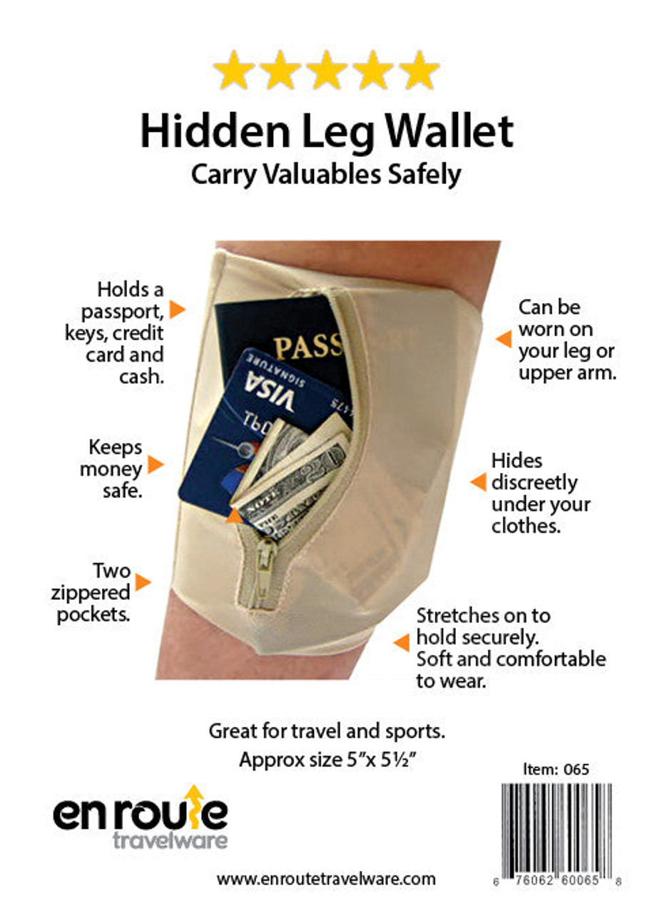 Leg Wallet - Tan (#065) Keep valuables hidden under your pant leg