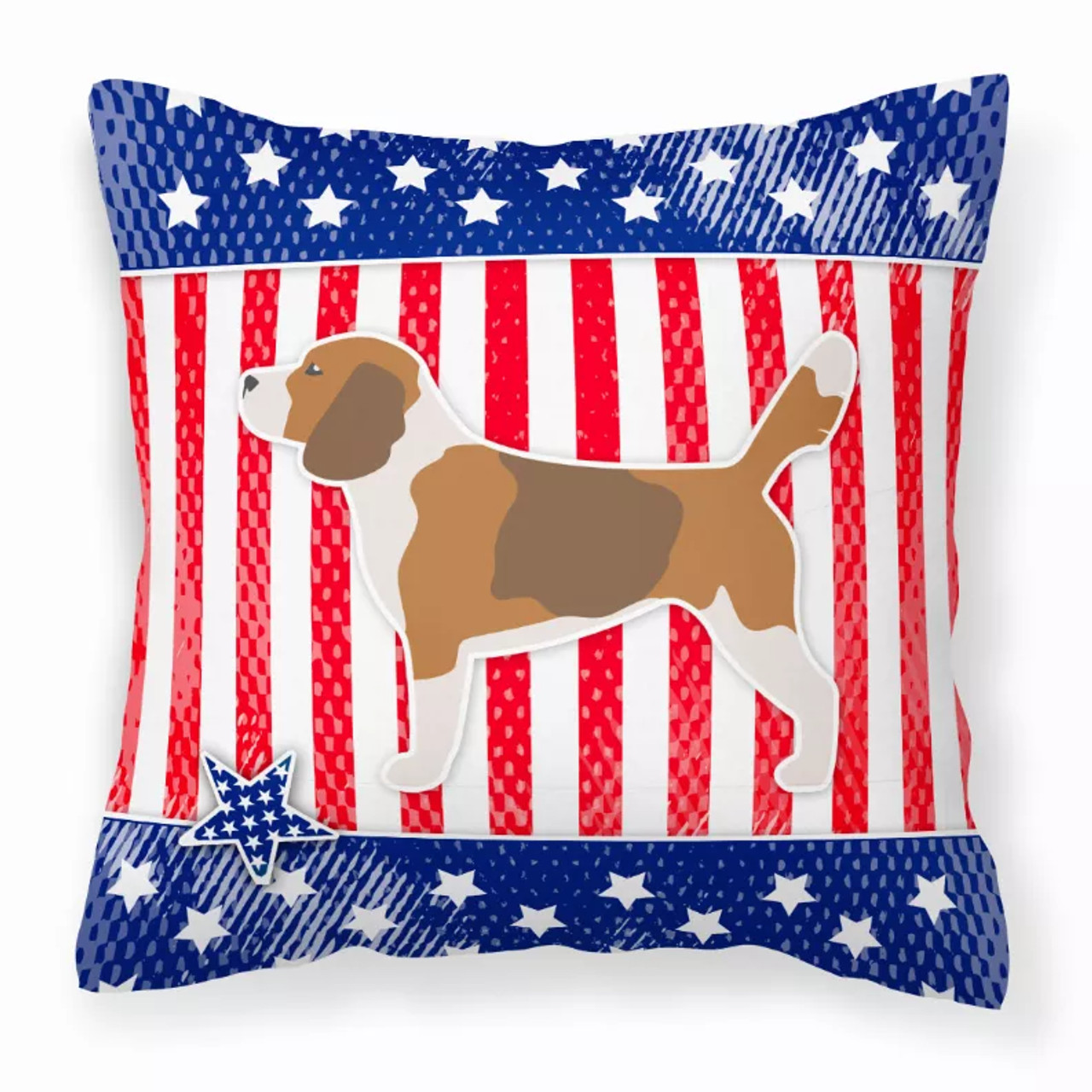 USA Patriotic With Dog Fabric Decorative Pillow - S000213B001695P073736V000