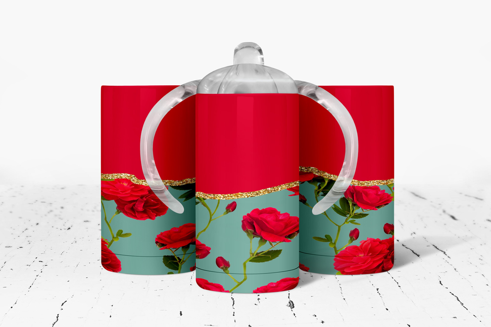 Roses Insulated Kids Dual Lid Sippy Cup Tumbler