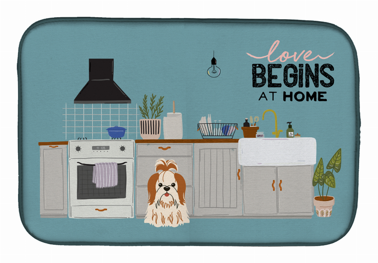Dog Kitchen Scene Dish Drying Mat - S000213B001695P020170V028