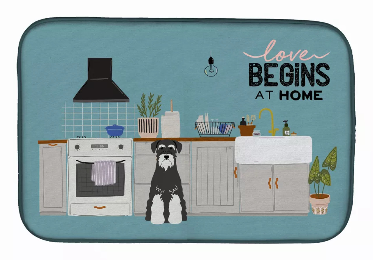 Dog Kitchen Scene Dish Drying Mat - S000213B001695P020170V012