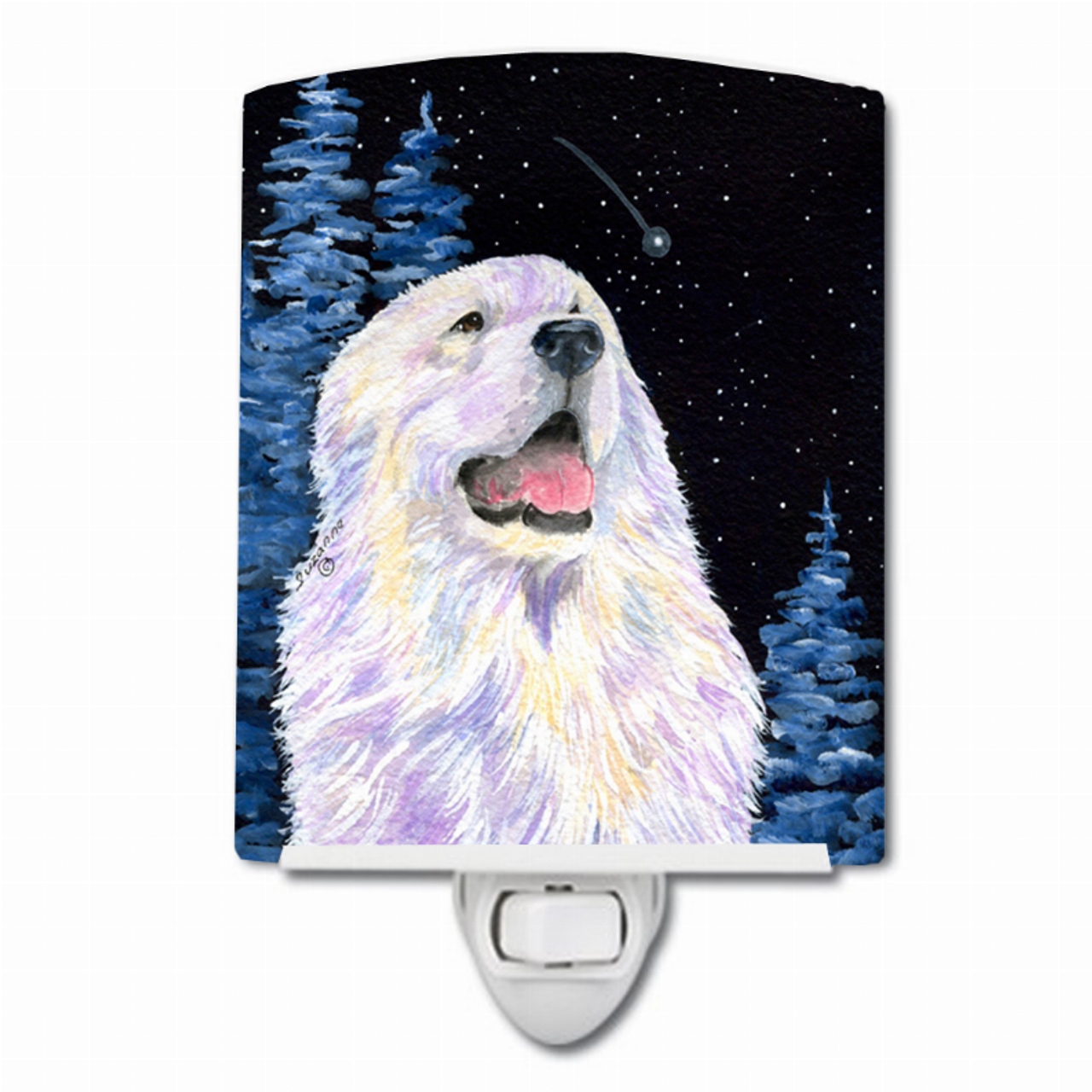 Starry Night Dog Art Ceramic Night Light - S000213B001695P103807V000