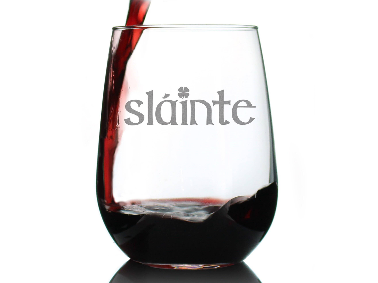 Cheers Irish Slainte Stemless Wine Glass St. Patricks Gifts