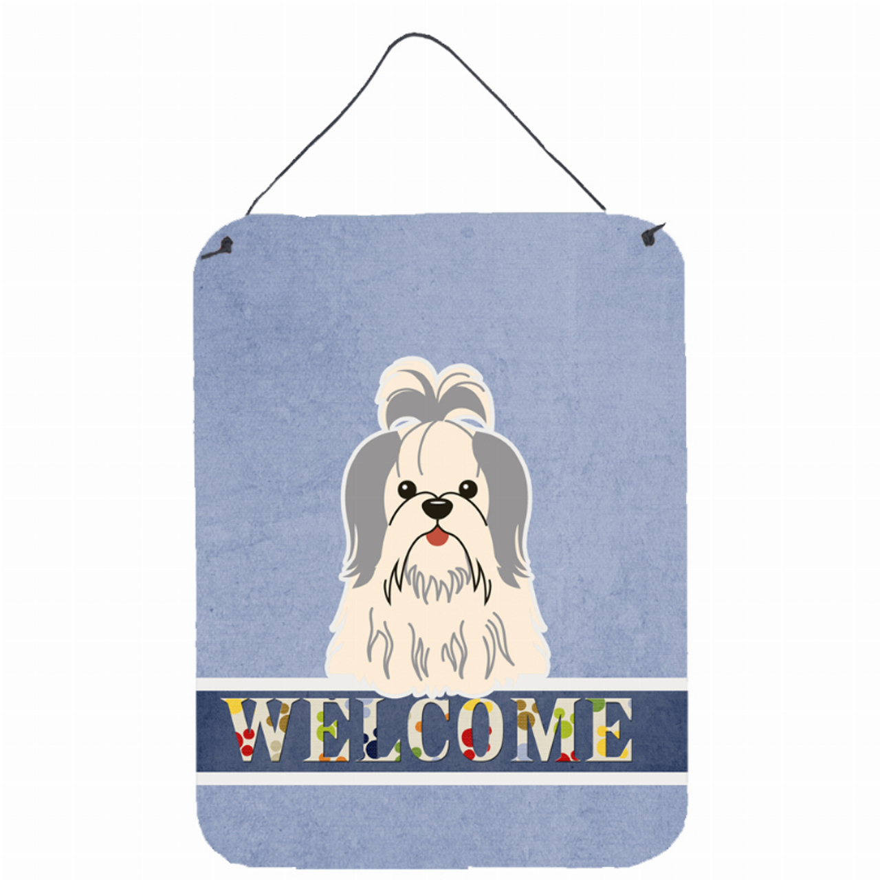 Welcome Sign with Dog Wall or Door Hanging Prints - BB5666DS1216