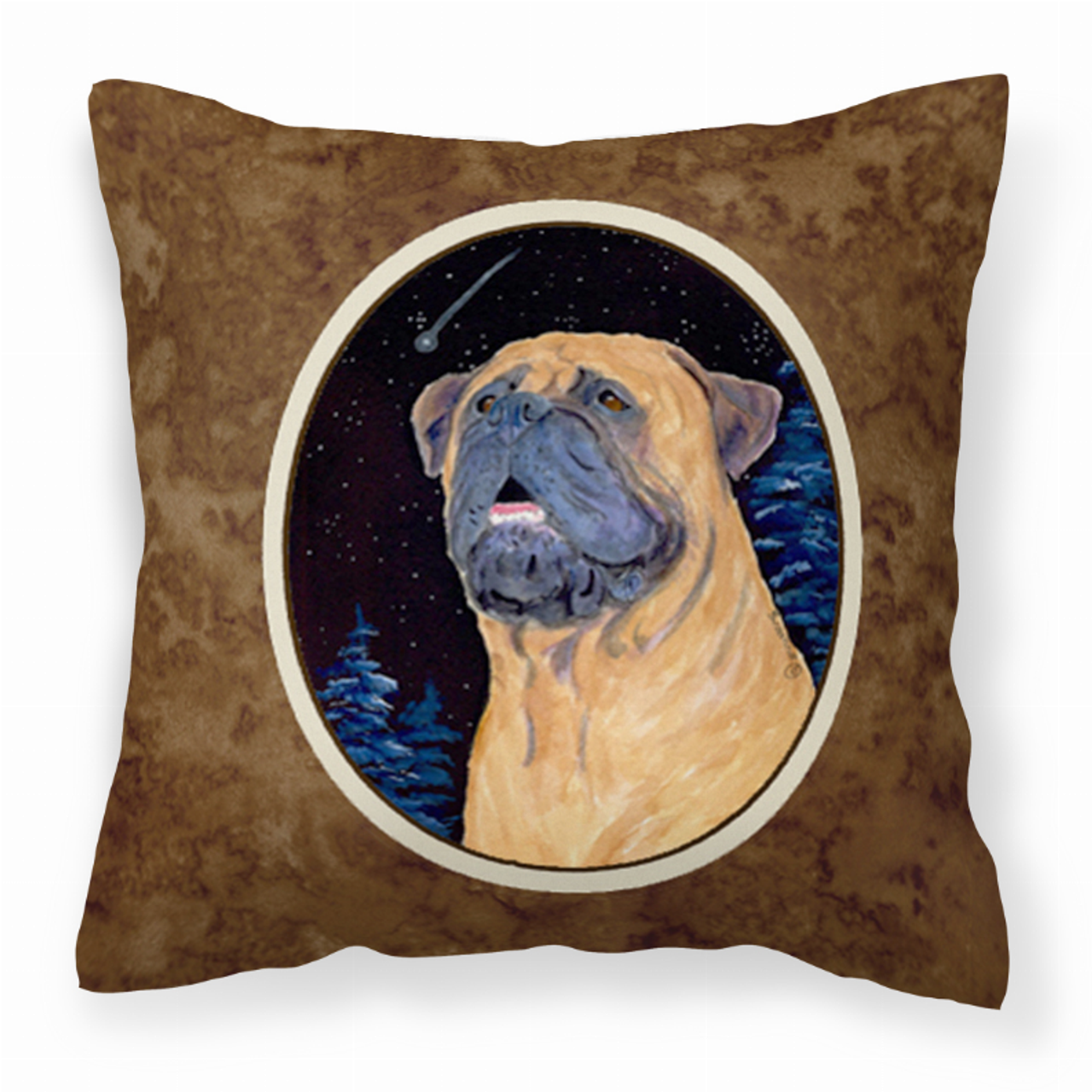 Portrait Artwork with Dog Brown Fabric Decorative Pillow - S000213B001695P023006V000