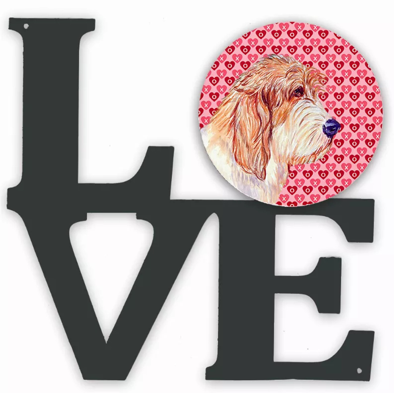 Dog Hearts Love and Valentine's Day Portrait Metal Wall Artwork LOVE - S000213B001695P012606V000
