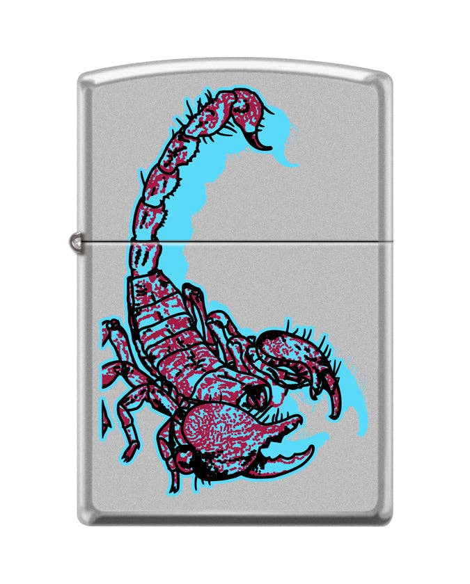 Zippo Scorpion Design Regular Satin Chrome Finish Lighter