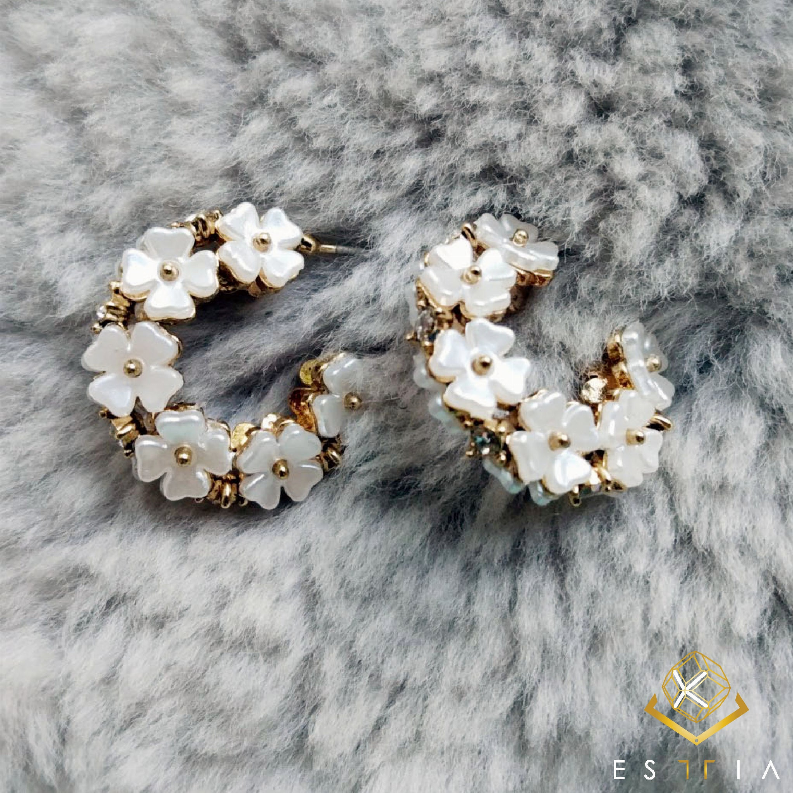 Timeless Floral Hoop  - Stud/Cluster