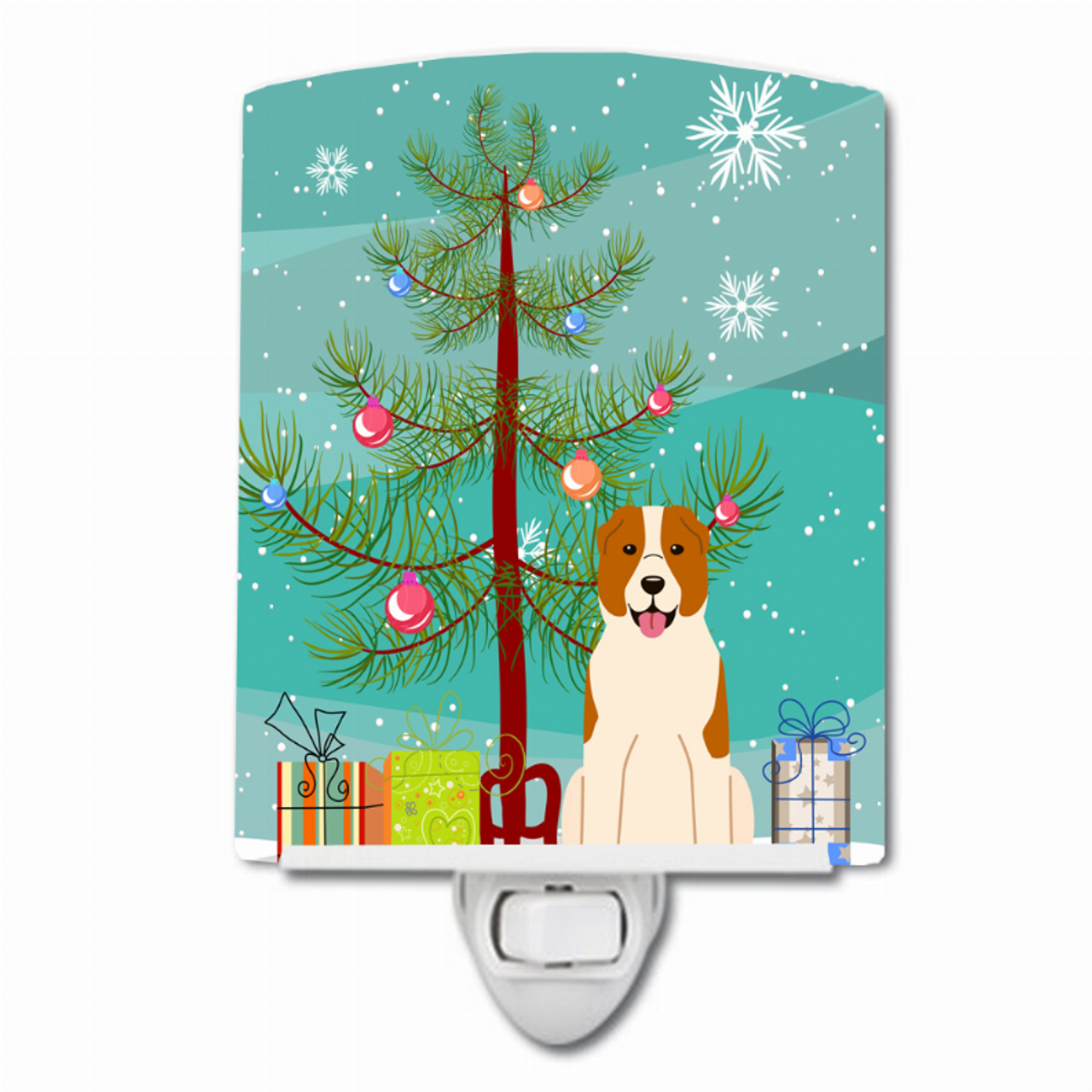 Christmas Tree and Dog Ceramic Night Light - S000213B001695P099711V000