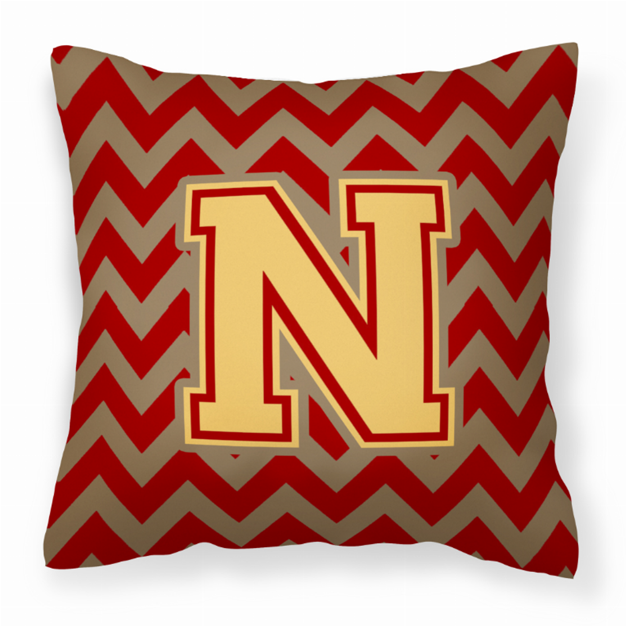 Monogram Letter Chevron Fabric Decorative Pillow - CJ1048-NPW1414