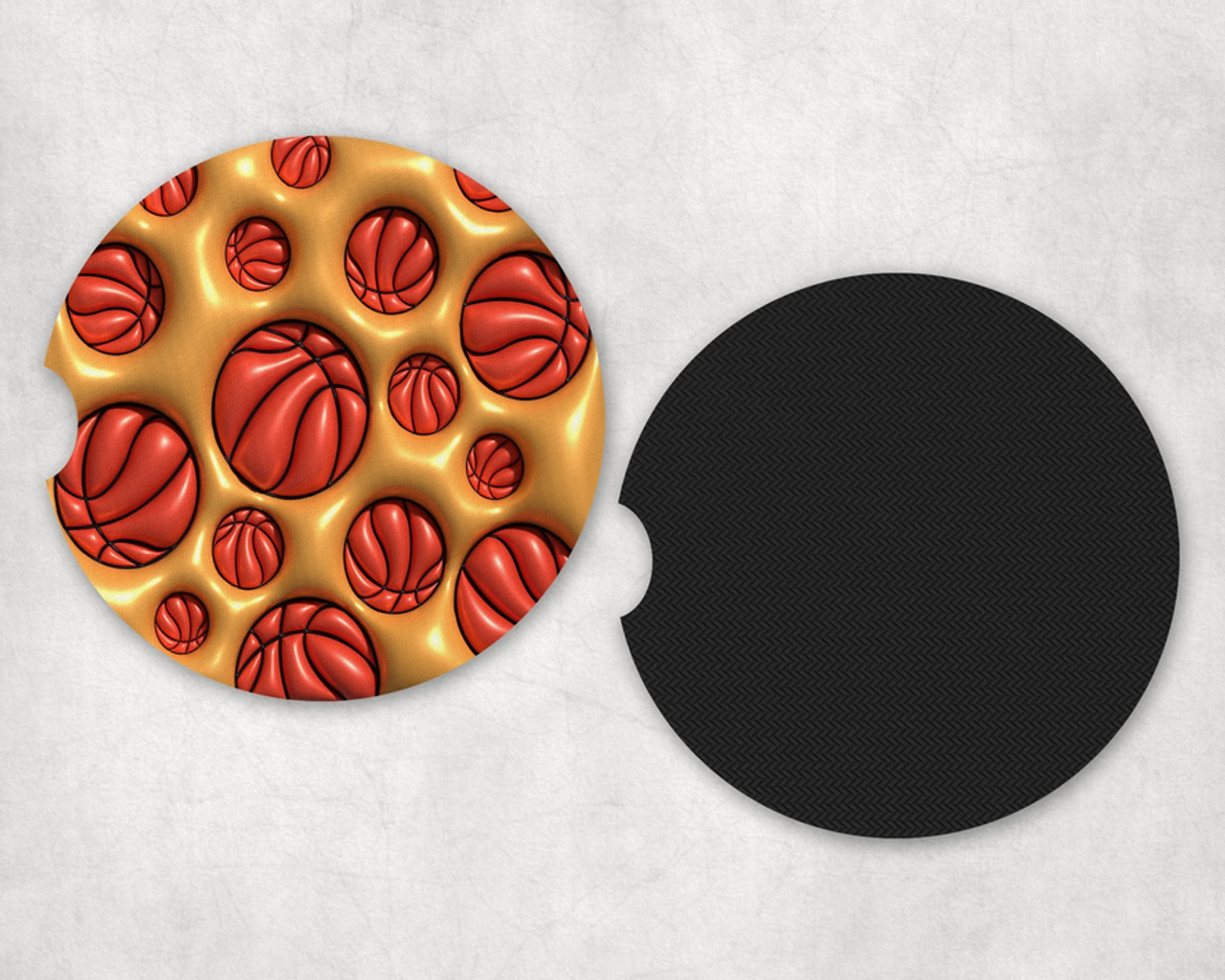 Orange Basketball|Car Coaster Set