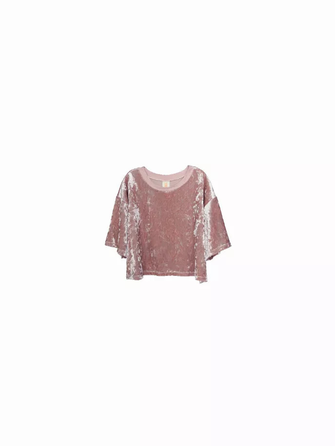 Royals Crushed Velvet Boxy Top - T7248MAUTL14