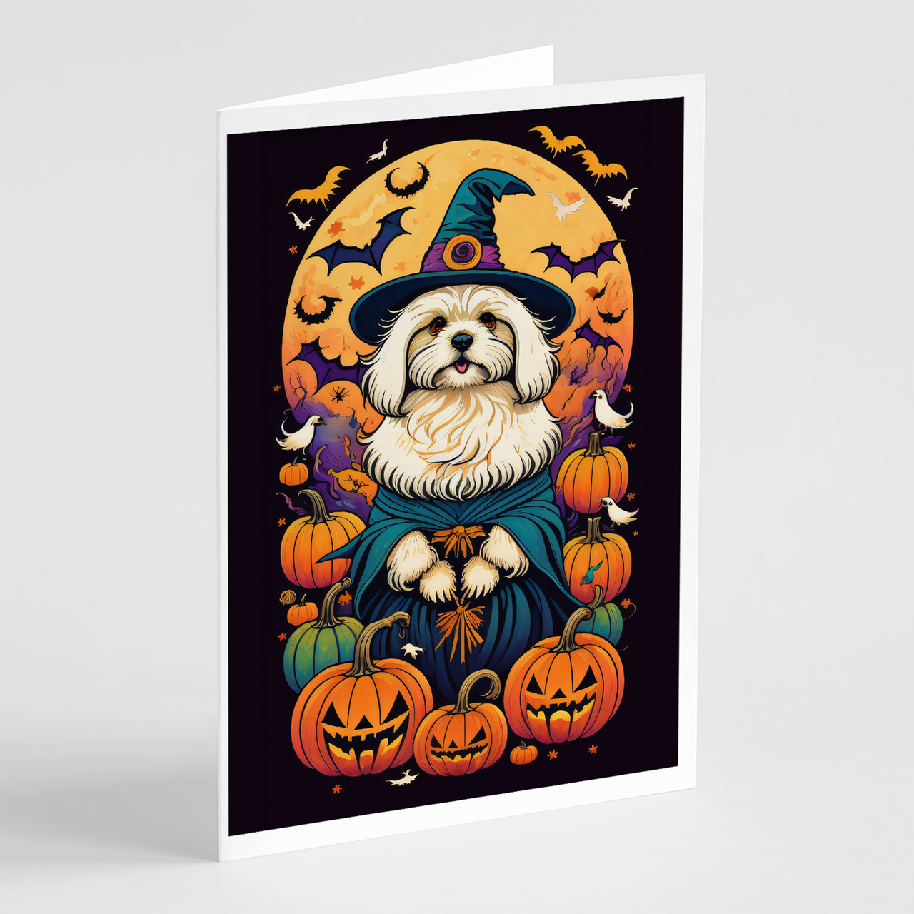 Coton De Tulear Witchy Halloween Greeting Cards Pack of 8