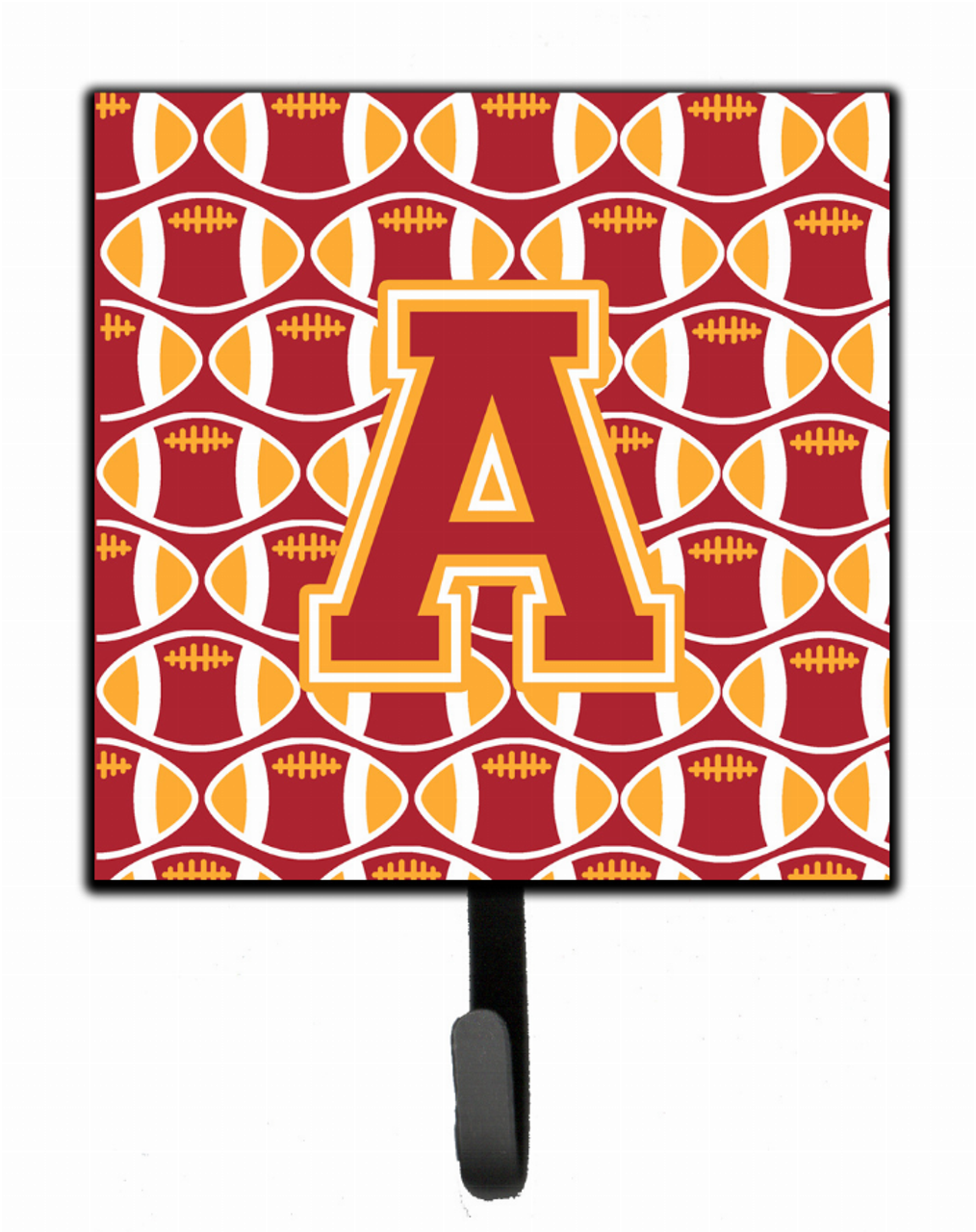 Letter Football Cardinal and Gold Leash or Key Holder - CJ1070-ASH4