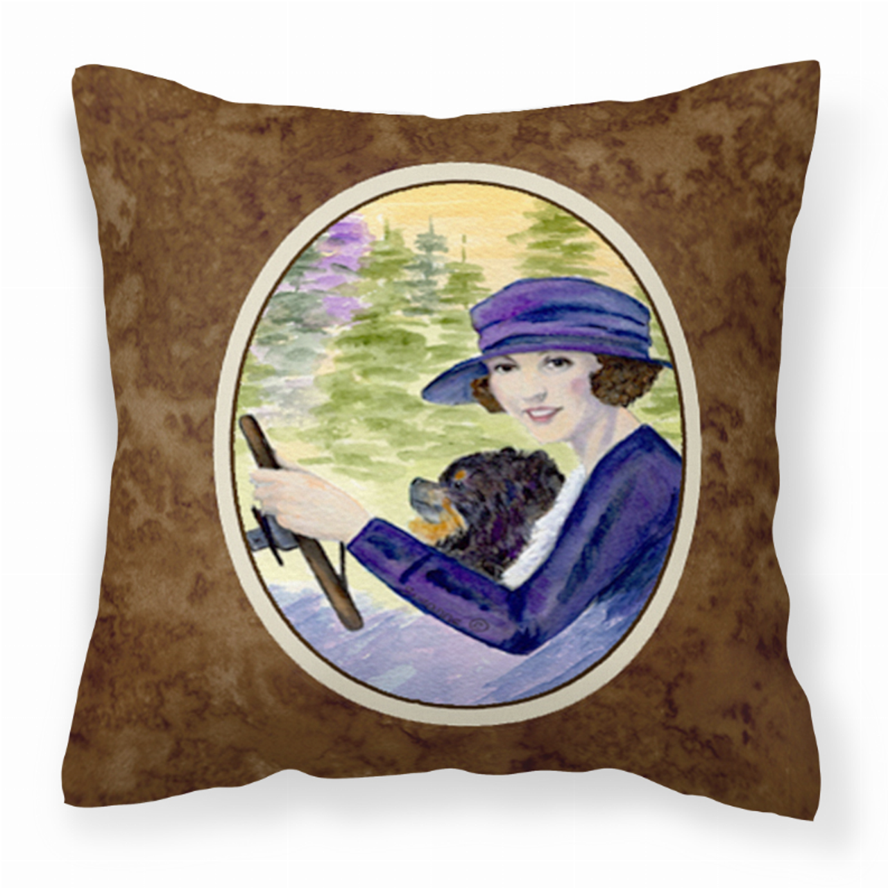 Dog Portrait/Landscape Painting Fabric Decorative Pillow - S000213B001695P022953V000