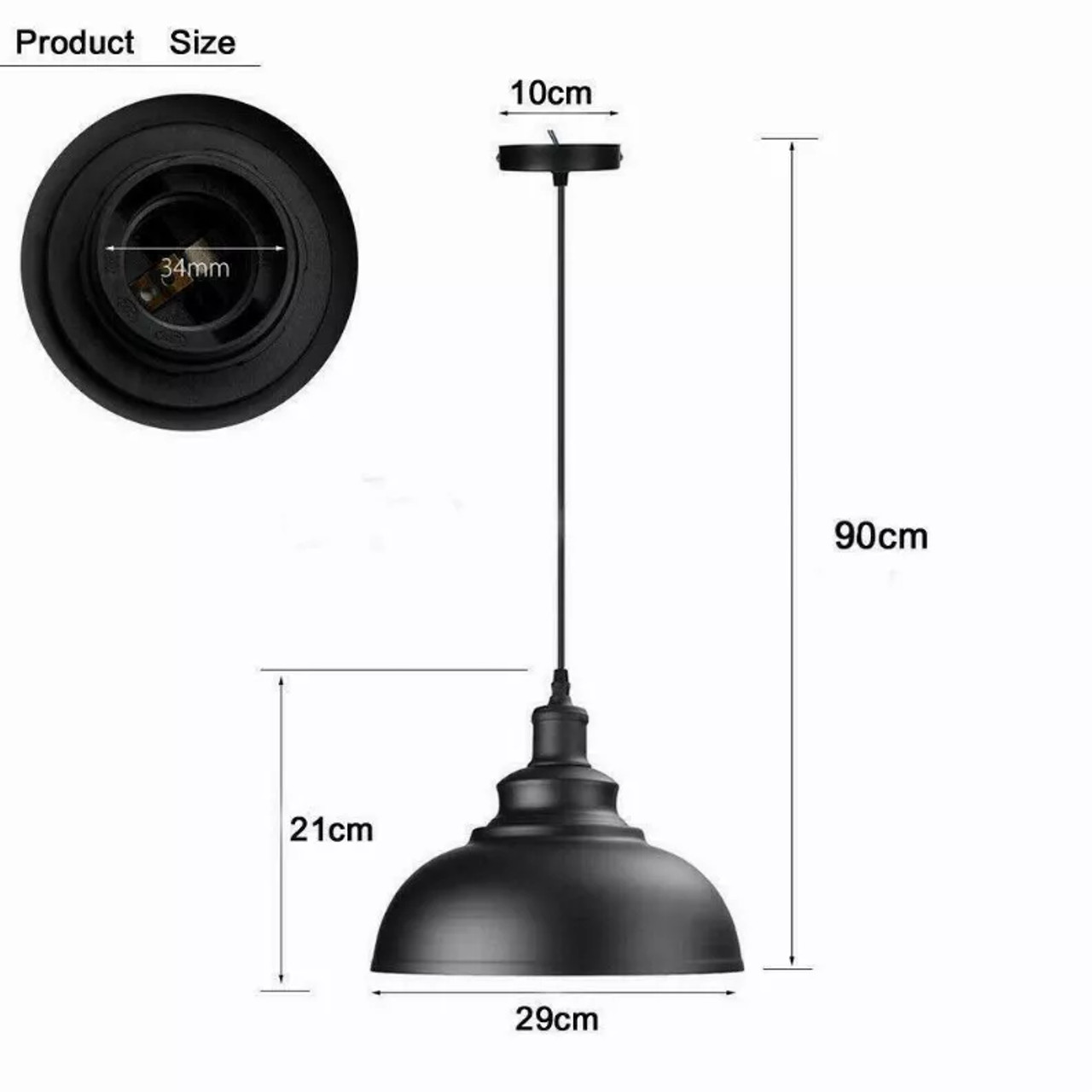 Black Metal Curvy Shade Pendant Lights - CRSF100BM+PHCH1BMRBM+LSCY290BM-CA-2