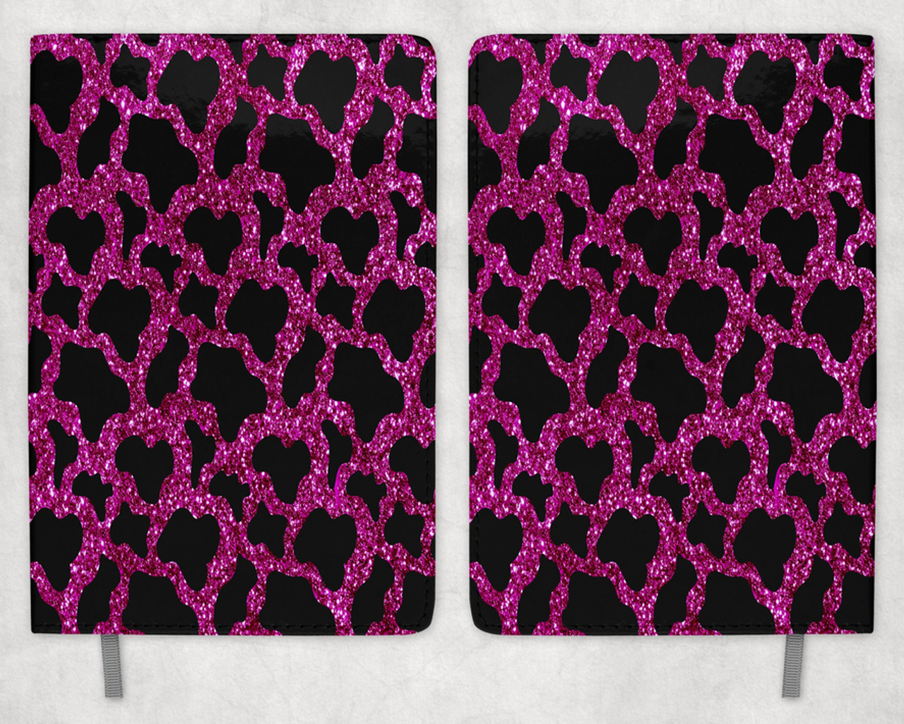 Pink faux glitter Cow Print Printed 8 Inch  A-5 Journal