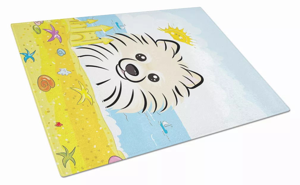 Summer Dog Art Glass Cutting Board Large - S000213B001695P061349V004