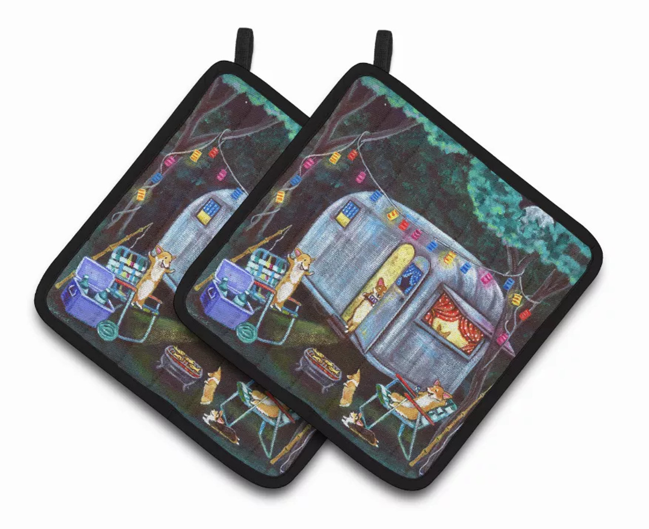 Dog on Pair of Pot Holders - 7164PTHD