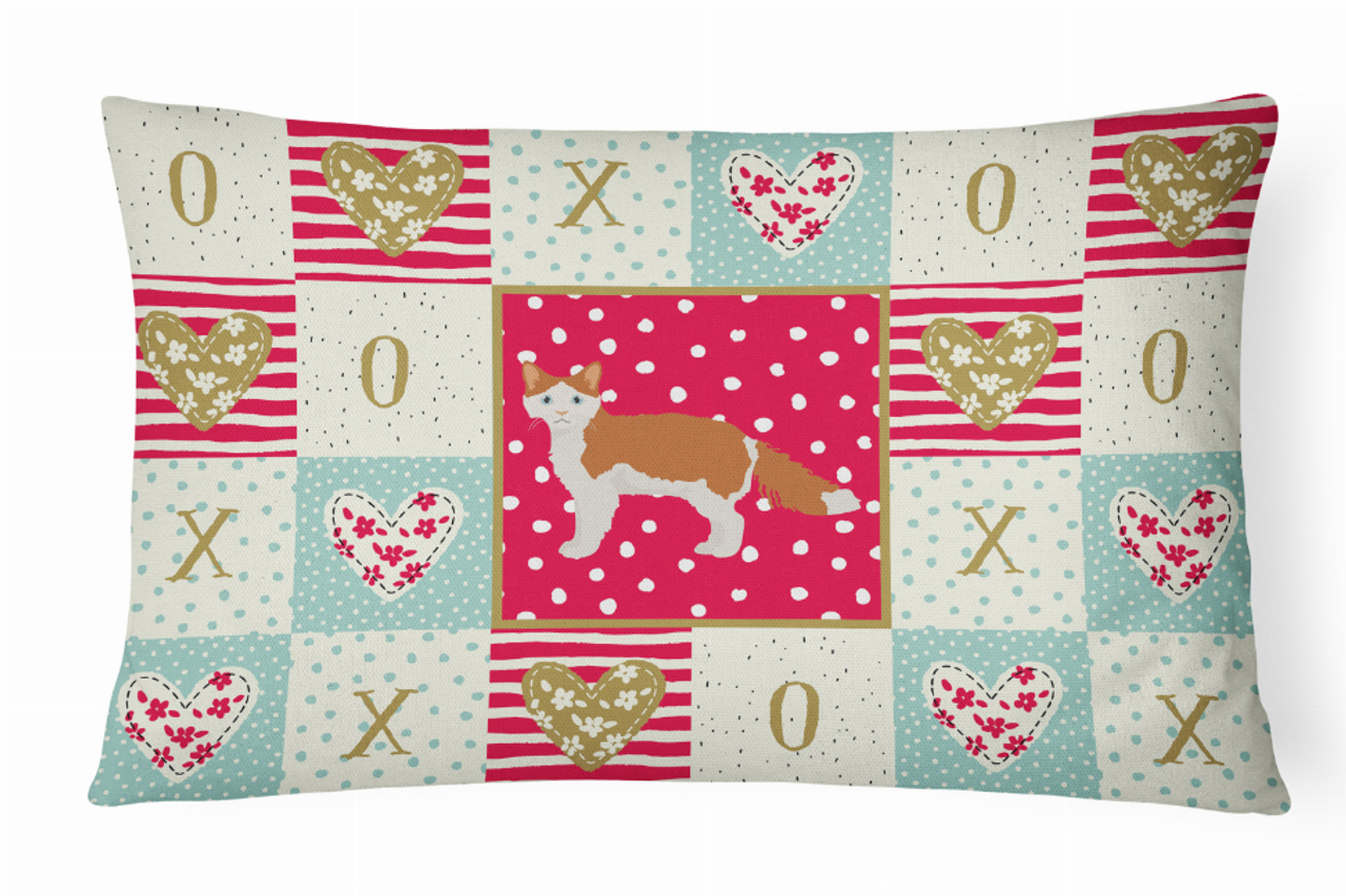 Cat Print Love Fabric Decorative Pillow - CK5637PW1216