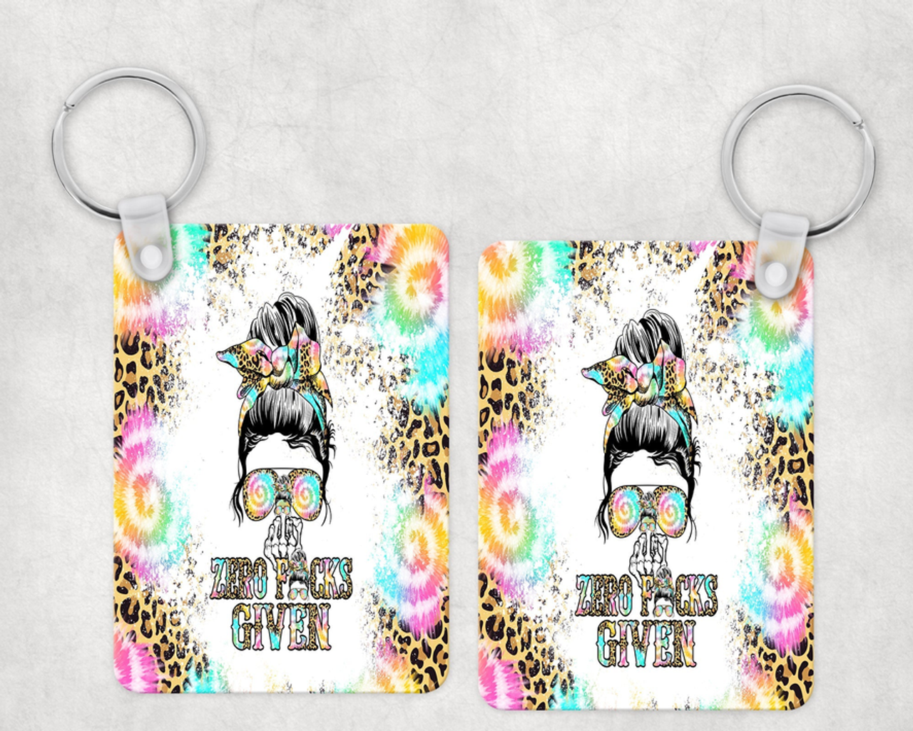 Zero F*cks Given Tie Dye |Keychain