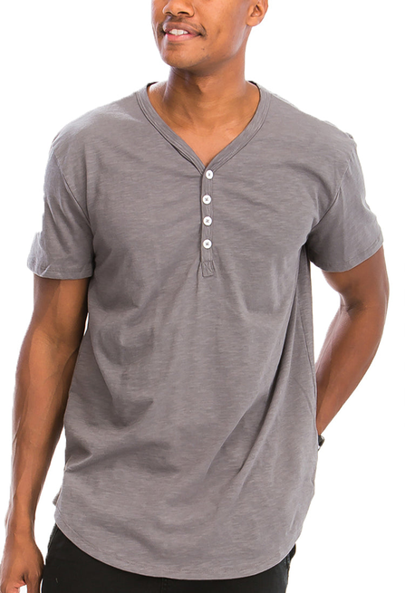 Henley Scallop Tee - WEIV3904
