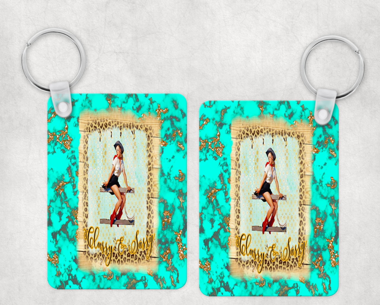 Turquoise Classy and Sassy Keychain