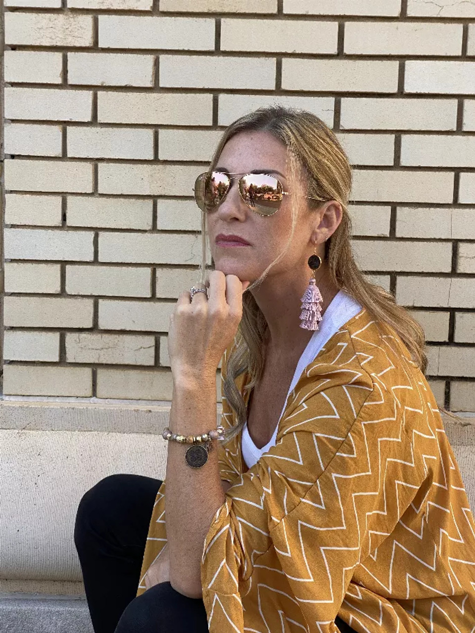 LV Again -Blush Jasper mix Stretch Bracelet