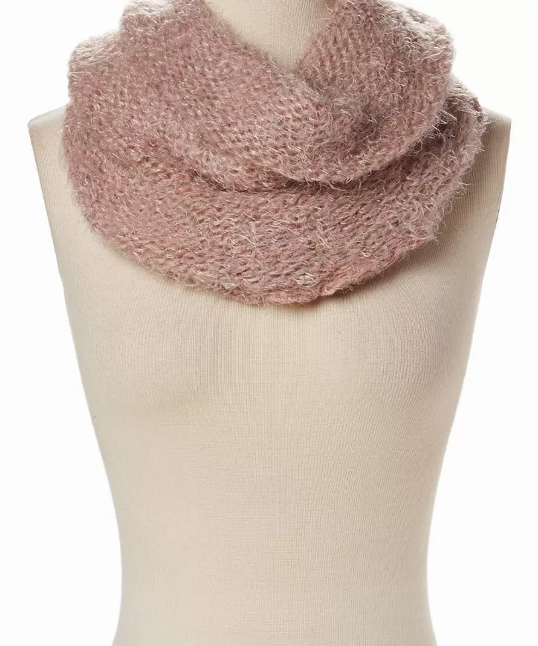 Knitted Yam Two Tone Loop Infinity Scarf