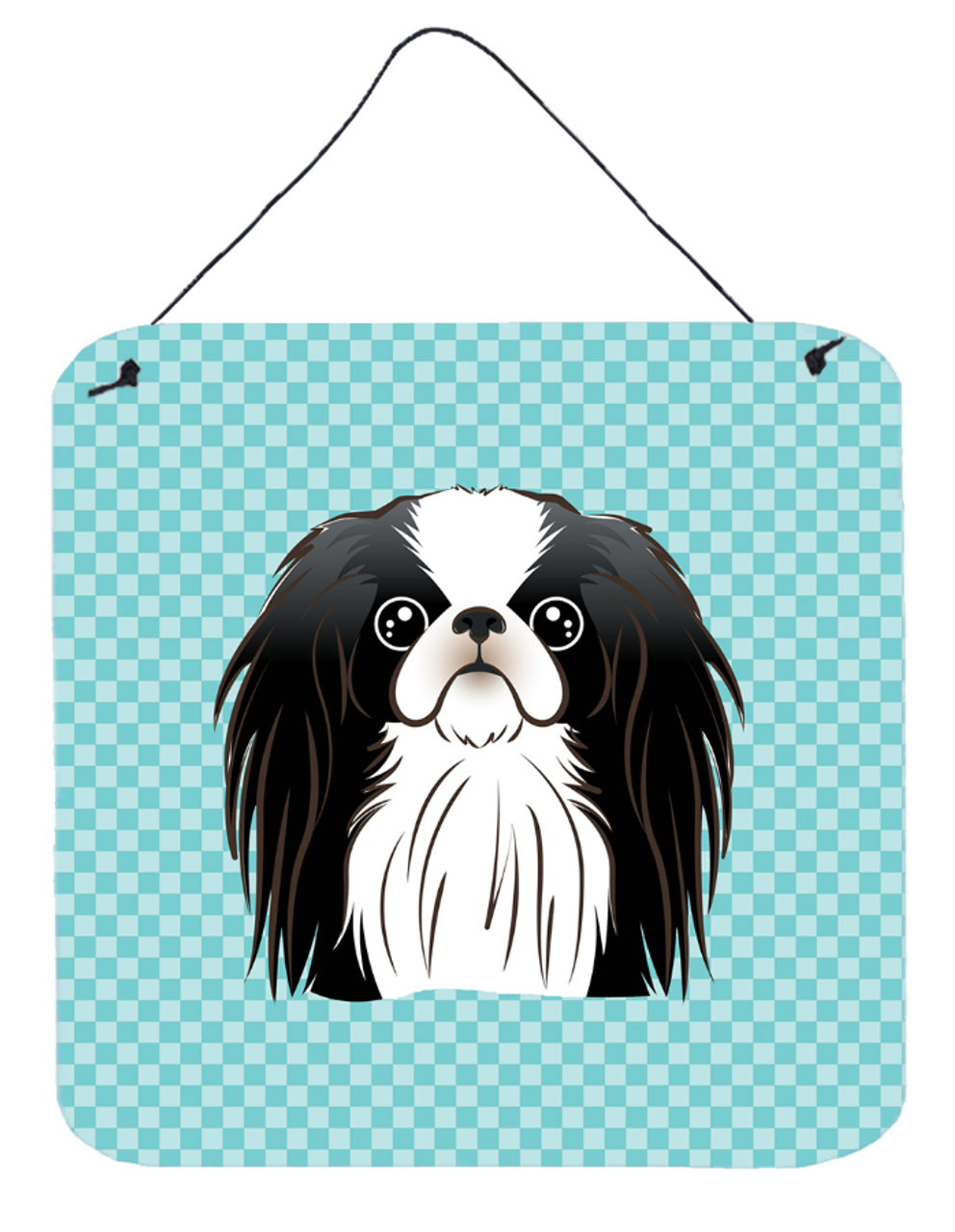 Checkerboard Design with Dog Wall or Door Hanging Prints - BB1168DS66