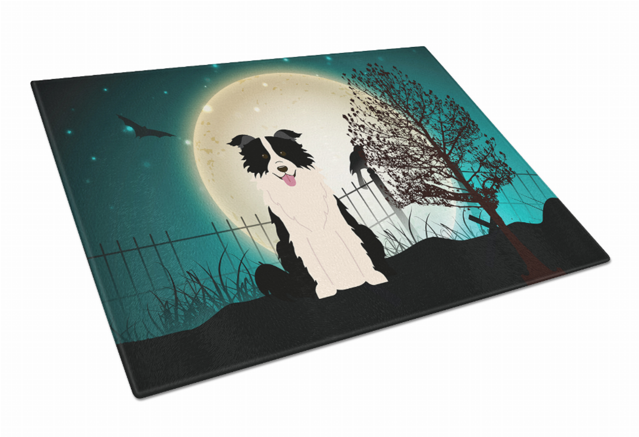 Scary Halloween Dog Print Glass Cutting Board Large - BB2308LCB