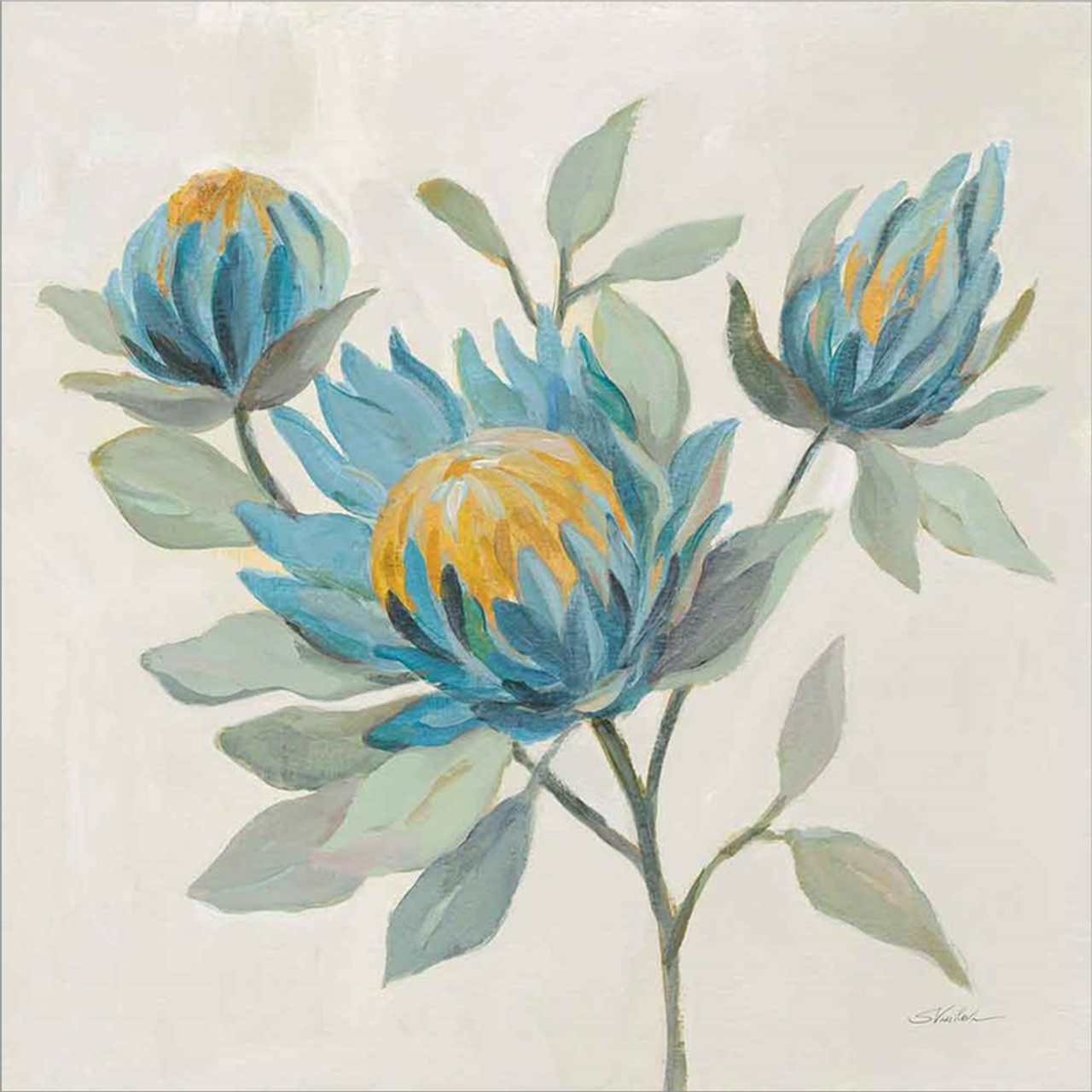 Field Floral II Blue by Silvia Vassileva, Canvas Art - C1081224-0240000-ACCQAMA