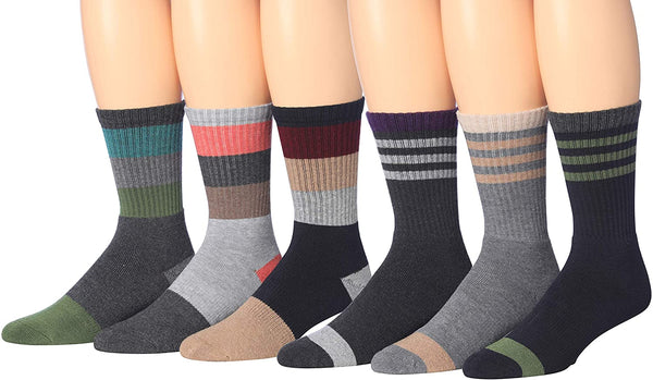 Ronnox Wool Blend Trekking Hiking Outdoor Sports Performance Cushioned Crew Socks, For Men & Women 6 Pairs - S001910B002302P000032V016