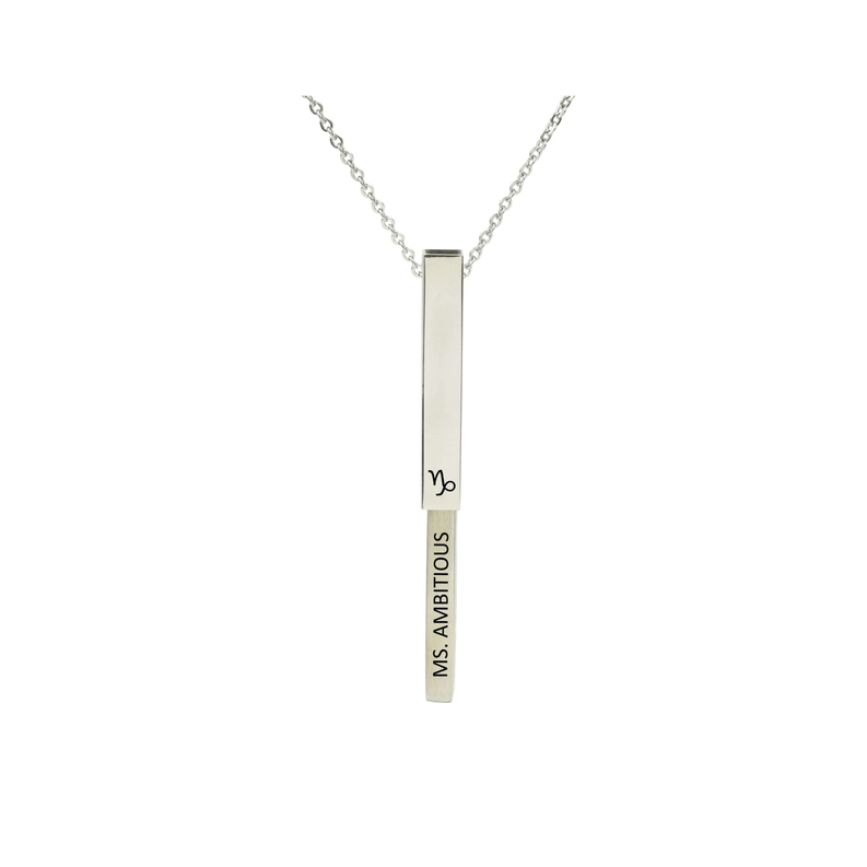 Keep It A Secret Zodiac Bar Necklace By Pink Box - PinkBox-25-5798
