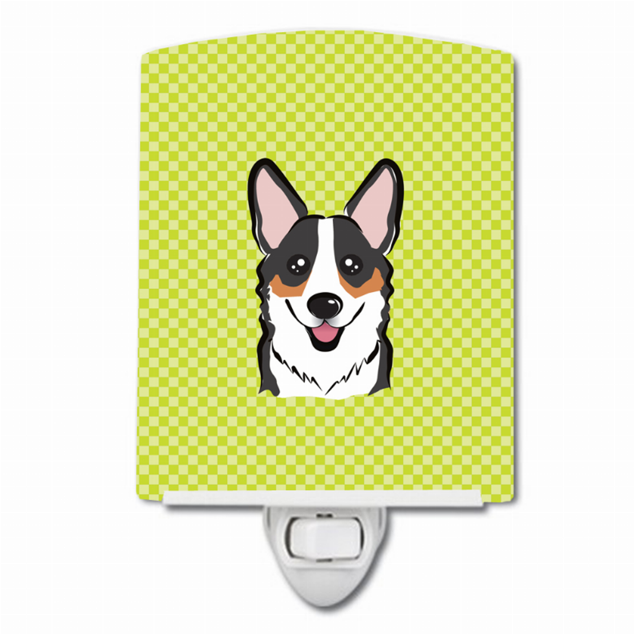 Checkerboard Design with Dog Ceramic Night Light - BB1317CNL