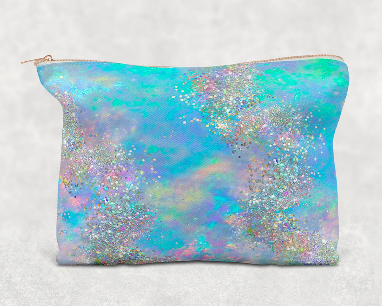 Turquoise Galaxy  Printed Canvas Zipper Bag