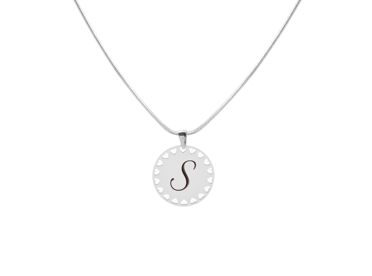Hearts Initial Necklace By Pink Box