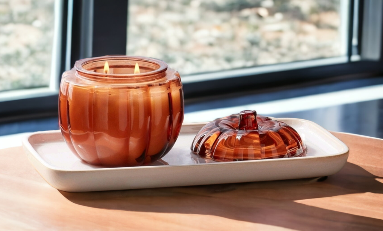Elegant Glass Pumpkin Candles - ECan1941