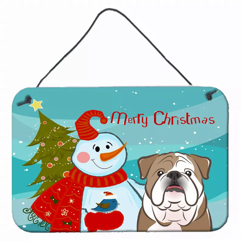 Snowman with Dog Art Wall or Door Hanging Prints - S000213B001695P057630V000
