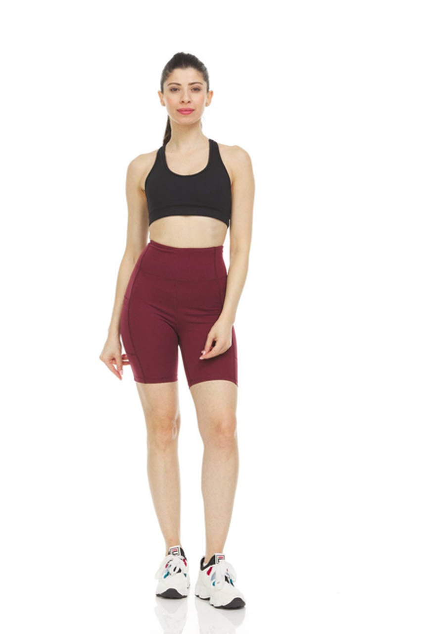 Women's High Waist Tummy Control Yoga Bike Shorts - WE-BS-WHT-L