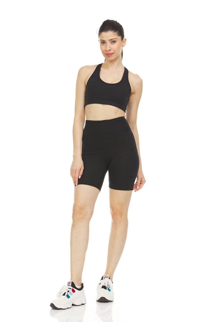 Women's High Waist Tummy Control Yoga Bike Shorts - WE-BS-BLK-XL