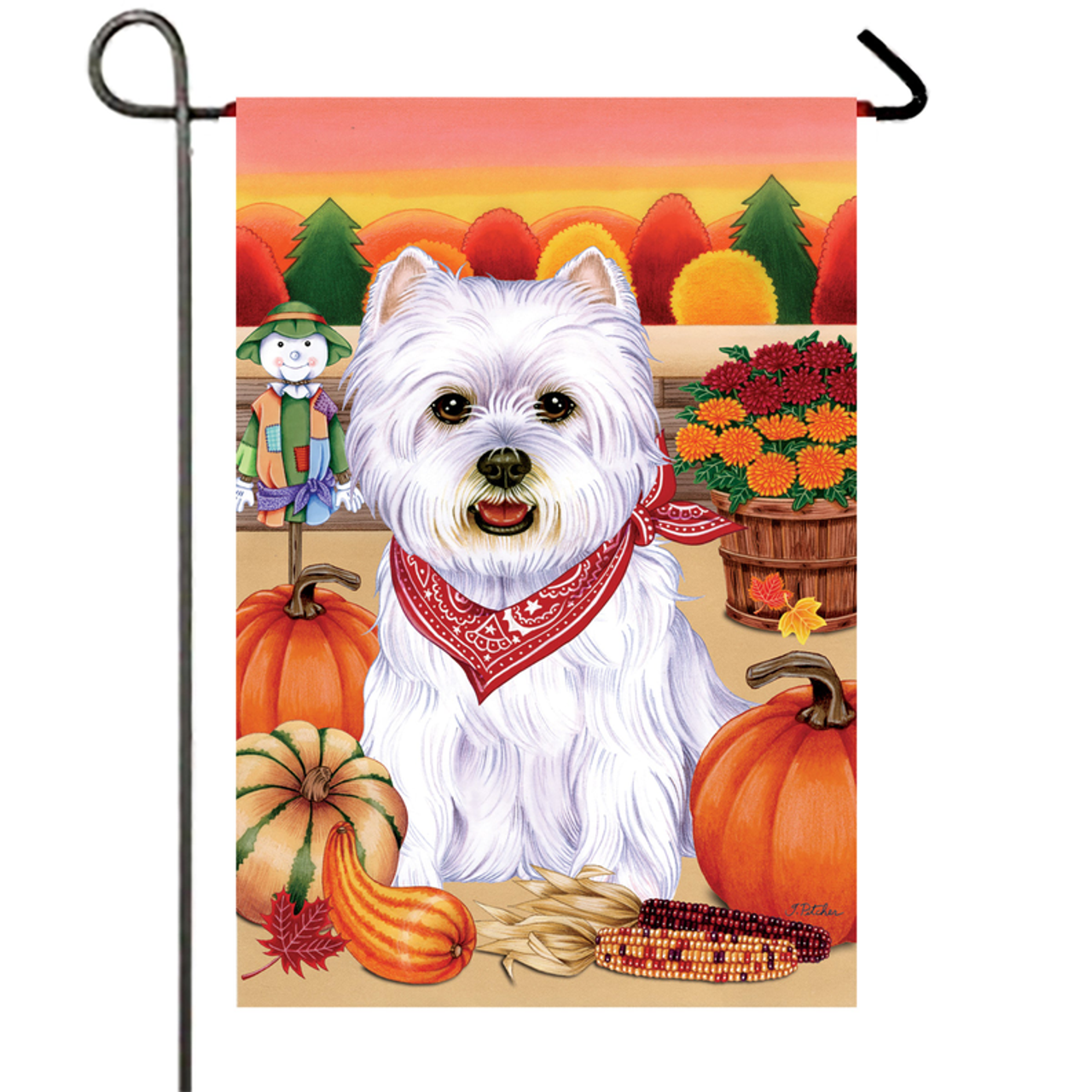 Westie- Best of Breed Autumn Harvest Garden Flag