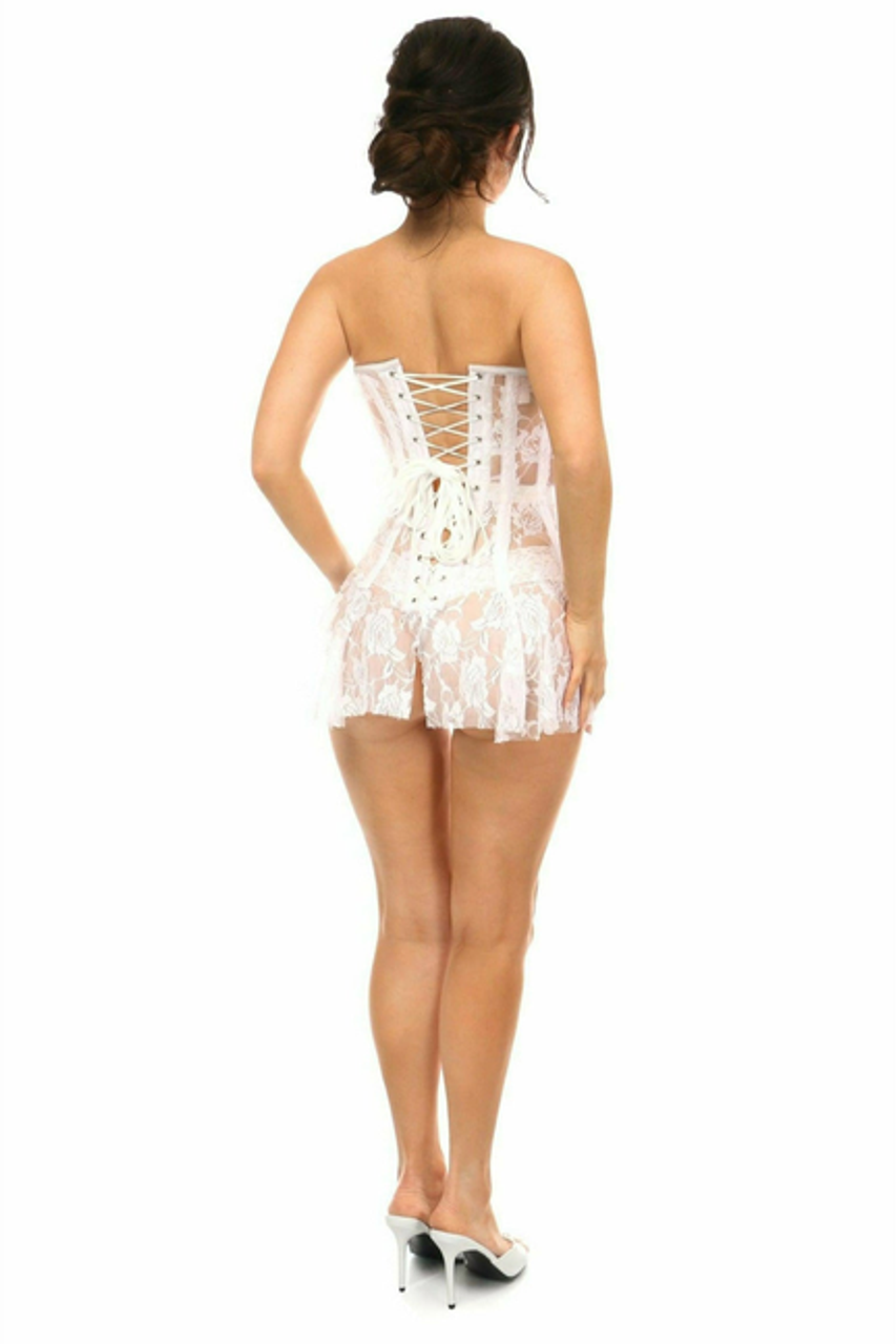 Lavish Sheer Lace Corset Dress - LV-1411-L